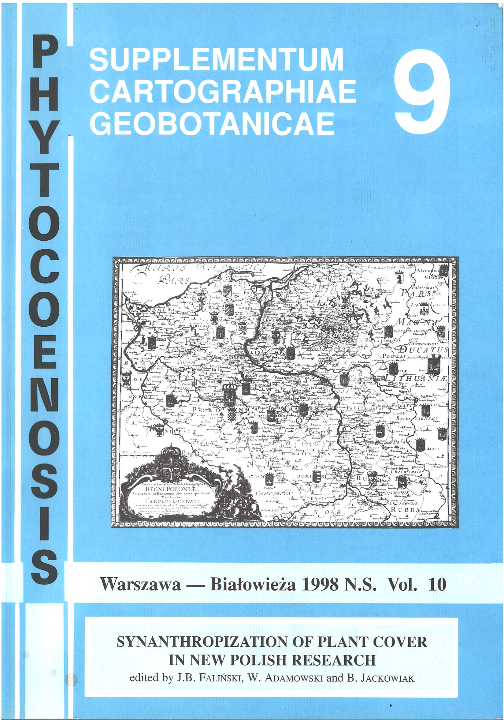Phytocoenosis (N.S.) 10, Supplementum Cartographiae Geobotanicae 9